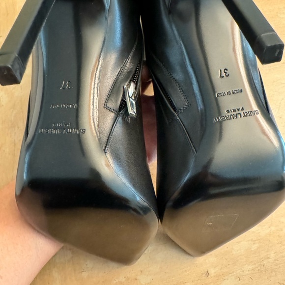 Saint Laurent Black Leather Janis Cuff Boots 37 BNIB! - Picture 10 of 17